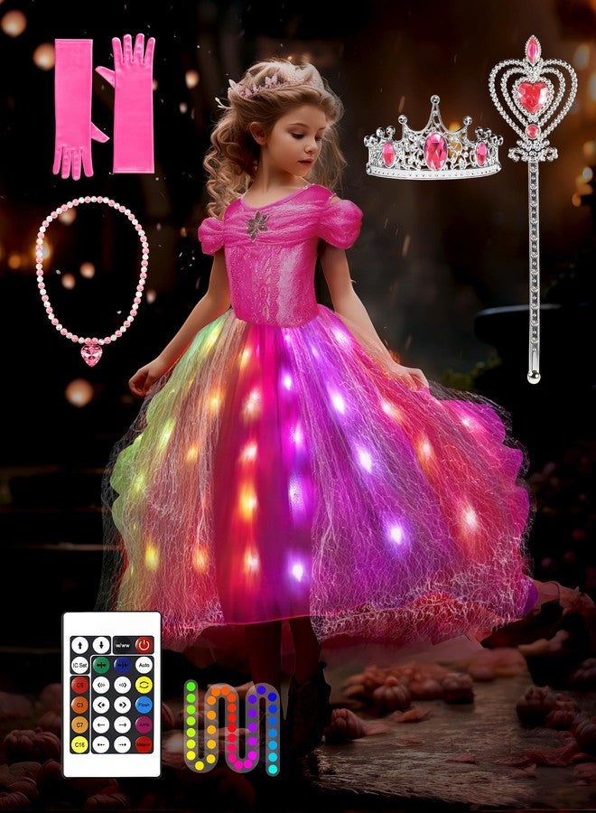 UPORPOR Princess Dress Up for Girls, Syncs with Music, App-Control Princess Clothes, RGB Led Light Up Halloween Costume with 4 Accessories Gift for 3-9 year old girls - Image 1